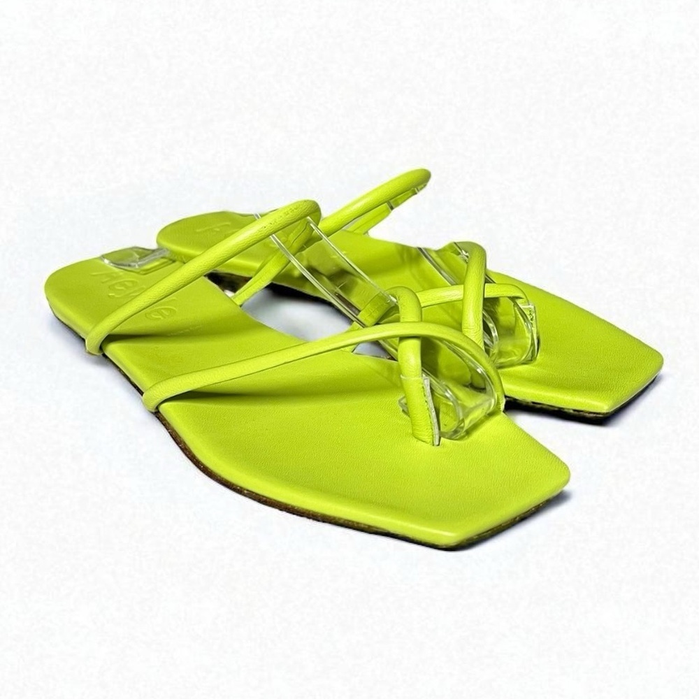 🌻NEW Aeyde Mina Hazelnut Sandals in Apple Green Size 36.5 EU / 5.5 US